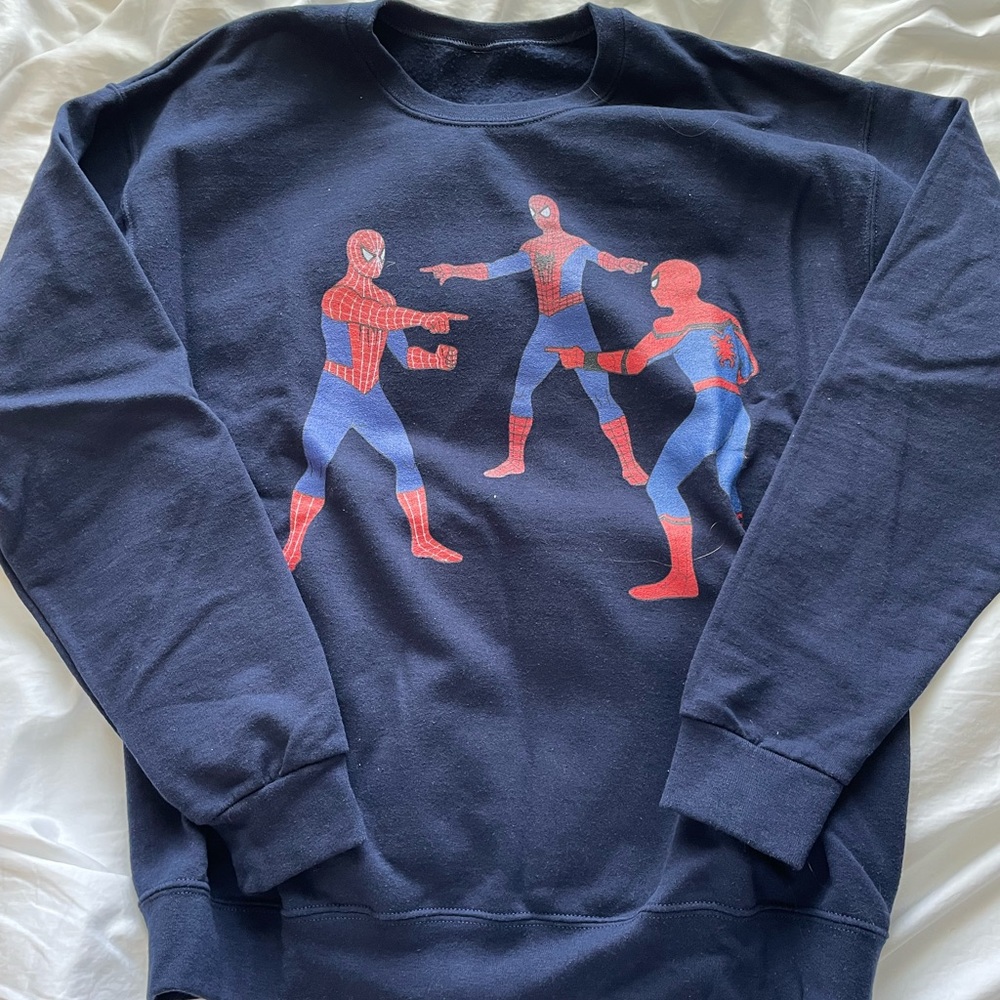Navy blue Spider-Man crewneck